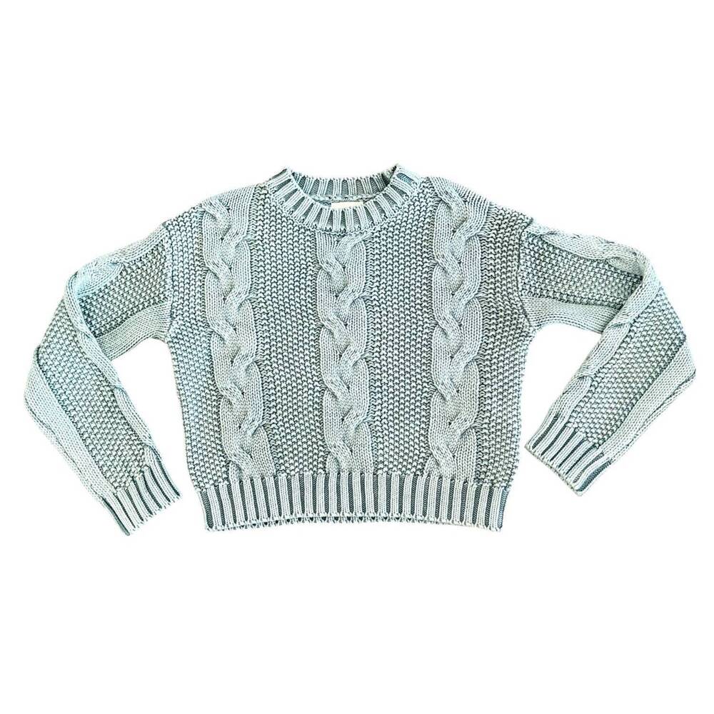 NEW TENLY girl's knit crop sweater in seafoam